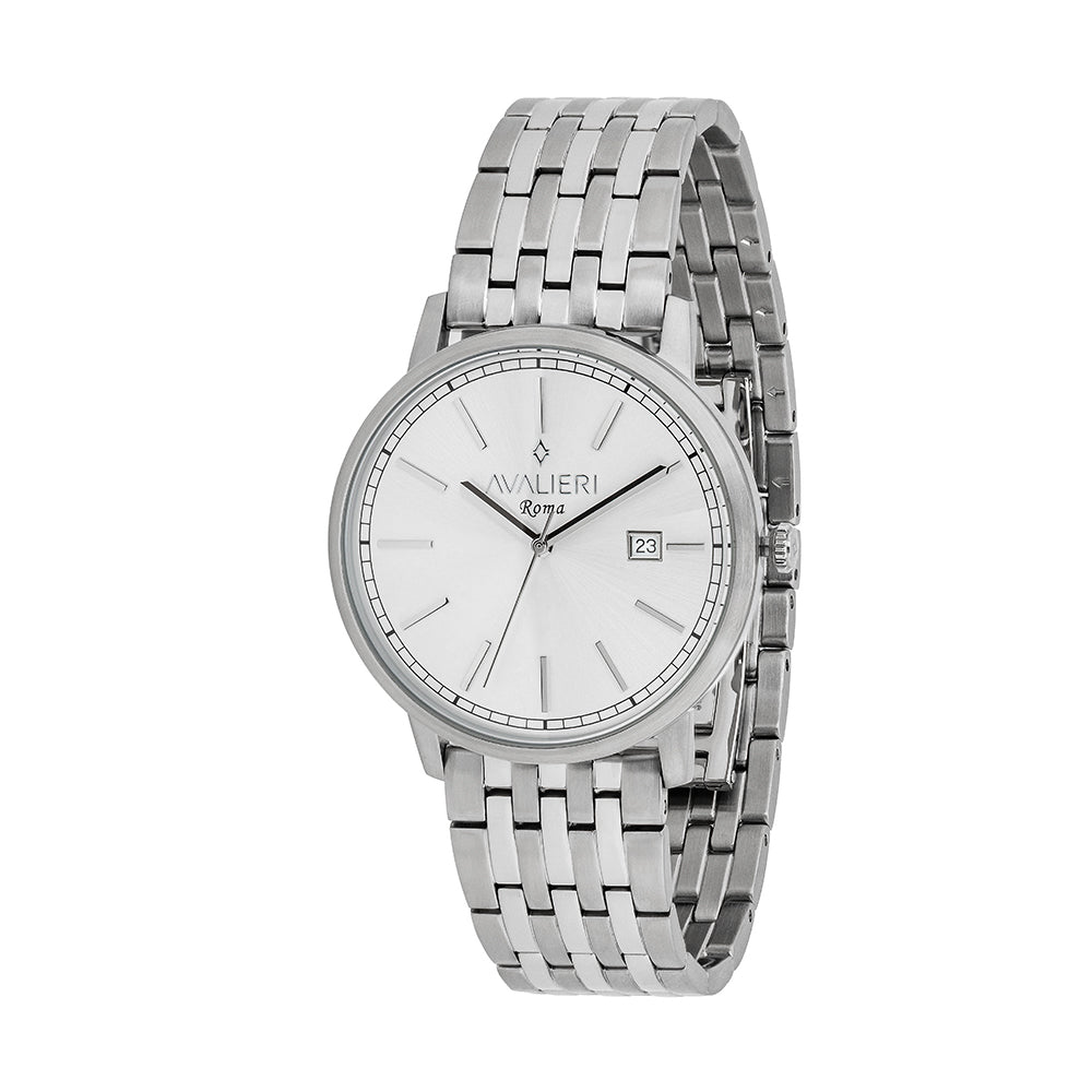 ساعة أفاليري الرجالية بحركة كوارتز ولون مينا فضي - AV-2646B