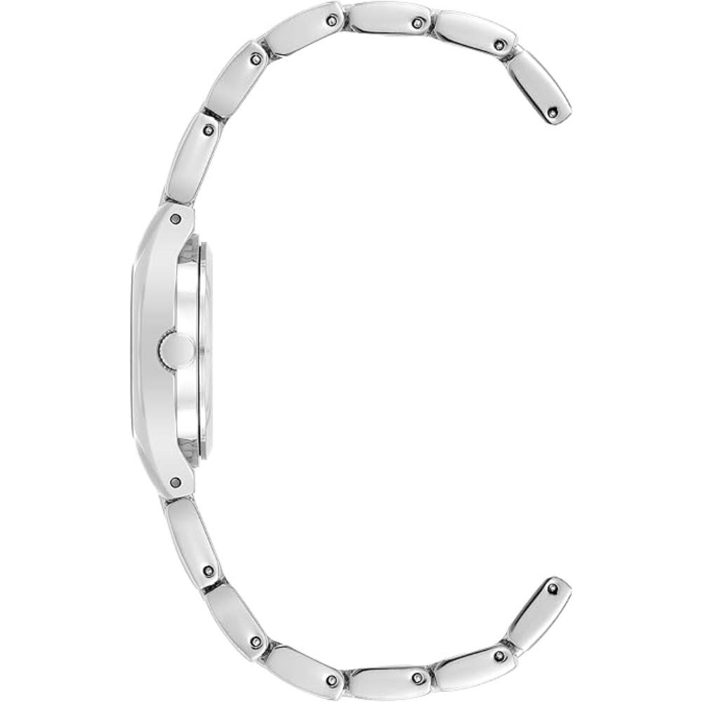 ساعة آن كلاين نسائية بحركة كوارتز وميناء فضي – AK-0330