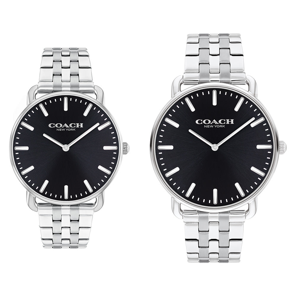 طقم ساعات كوتش إليوت تصميم كلاسيكي مينا أسود COH-0047/PAIR
