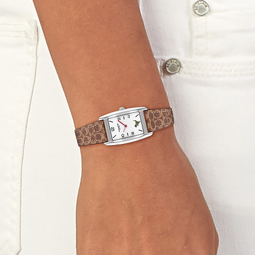 كوتش ساعة نسائية بحركة كوارتز بميناء أبيض COH-0153