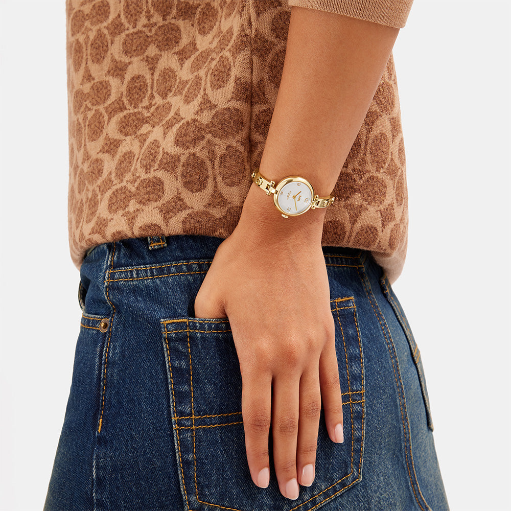 كوتش ساعة كاريي كوارتز لون لؤلؤ ذهبي للنساء COH-0096