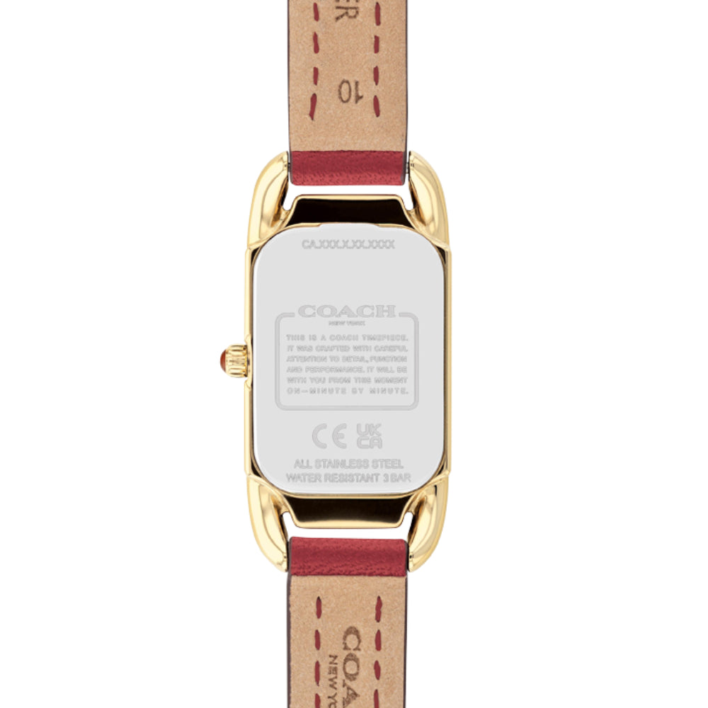 ساعة كوتش النسائية بحركة كوارتز ولون مينا أبيض لؤلؤي - COH-0020