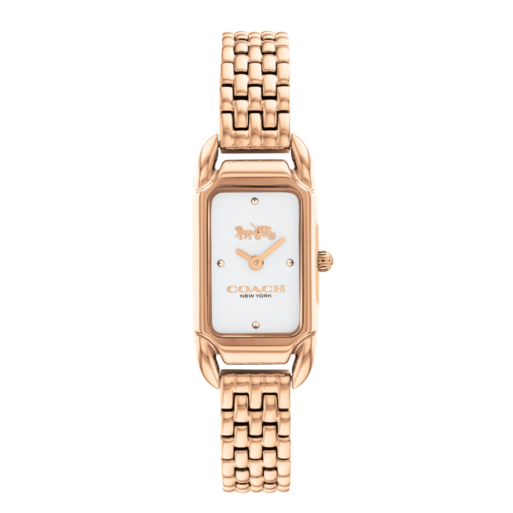 ساعة كوتش النسائية بحركة كوارتز ولون مينا فضي - COH-0004