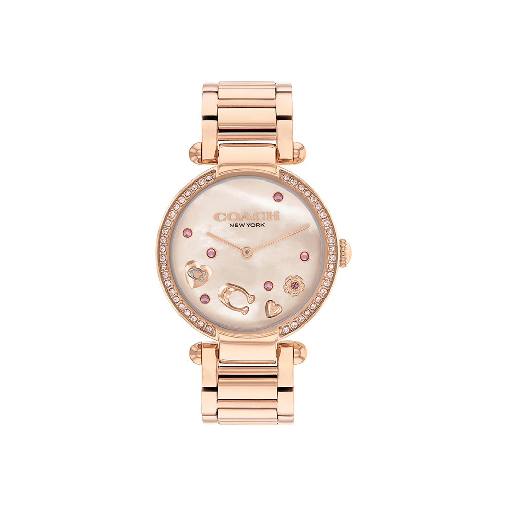 Coach rose gold colored, diamonds face watch. Coach 14503776 Preston Crystal Accented Rose-Gold Tone  main image 3