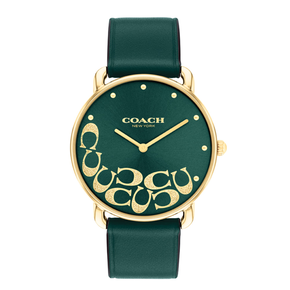 ساعة كوتش النسائية بحركة كوارتز ولون مينا أخضر - COH-0028
