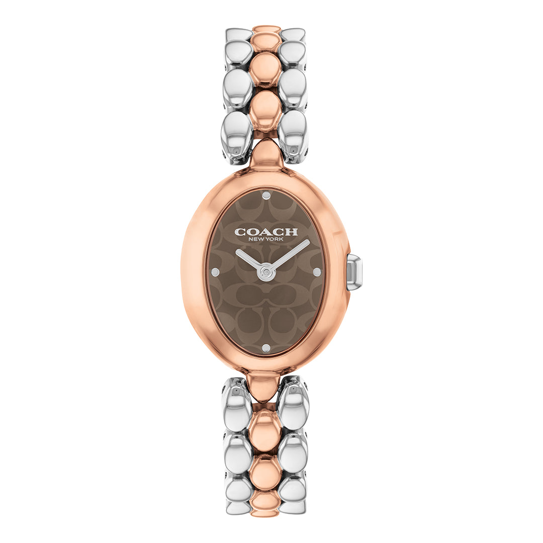 كوتش ساعة نسائية بحركة كوارتز بميناء بني COH-0156