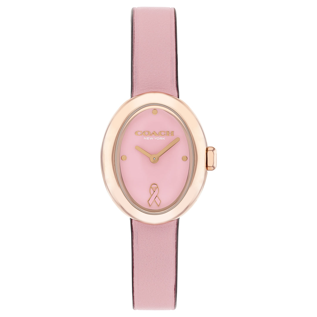 كوتش ساعة نسائية بحركة كوارتز بميناء وردي COH-0157