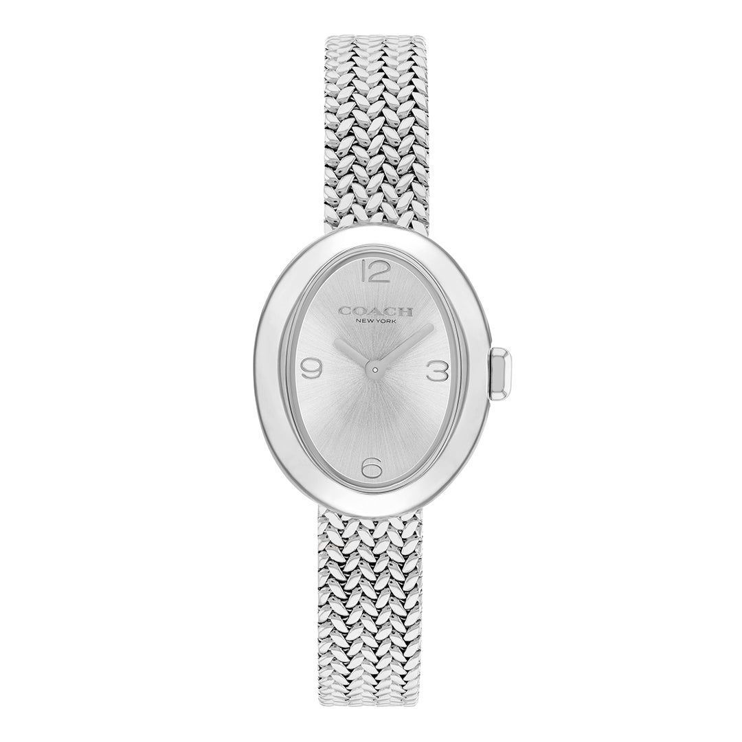 كوتش ساعة نسائية بحركة كوارتز بميناء فضي COH-0158