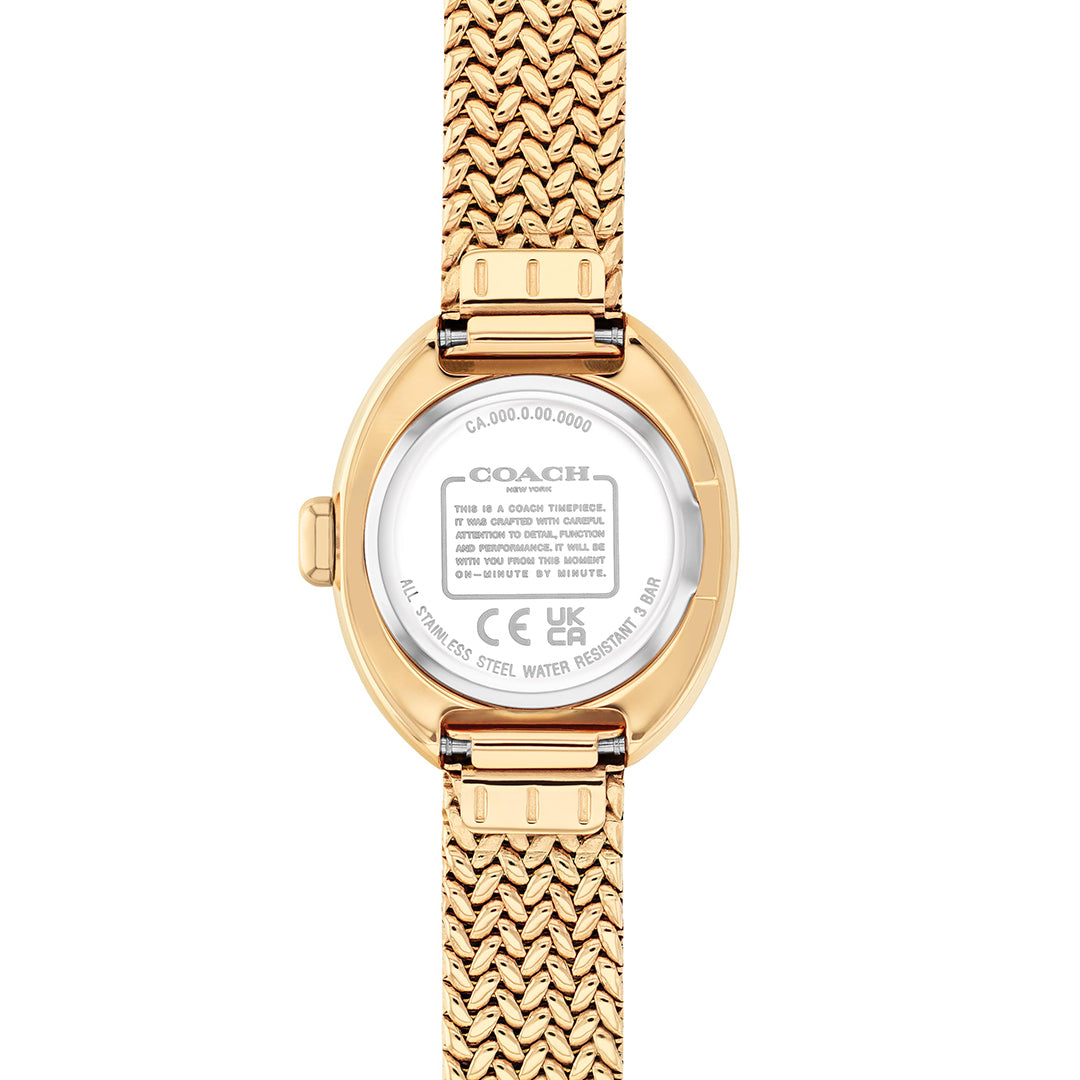 كوتش ساعة نسائية بحركة كوارتز بميناء ذهبي COH-0159
