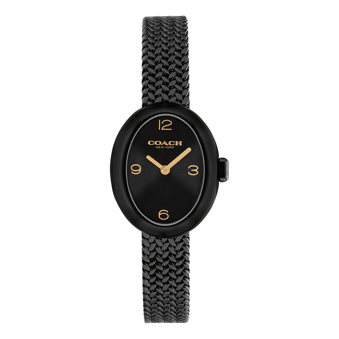 كوتش ساعة نسائية بحركة كوارتز بميناء أسود COH-0161