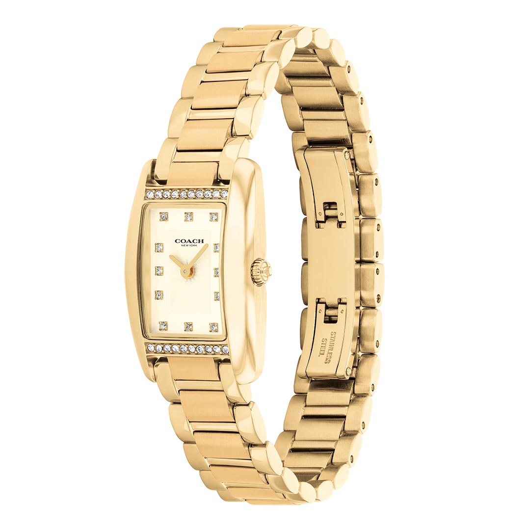 كوتش ساعة نسائية بحركة كوارتز بميناء ذهبي COH-0155