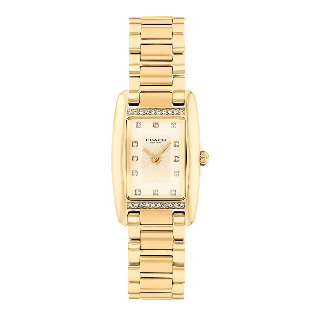 كوتش ساعة نسائية بحركة كوارتز بميناء ذهبي COH-0155