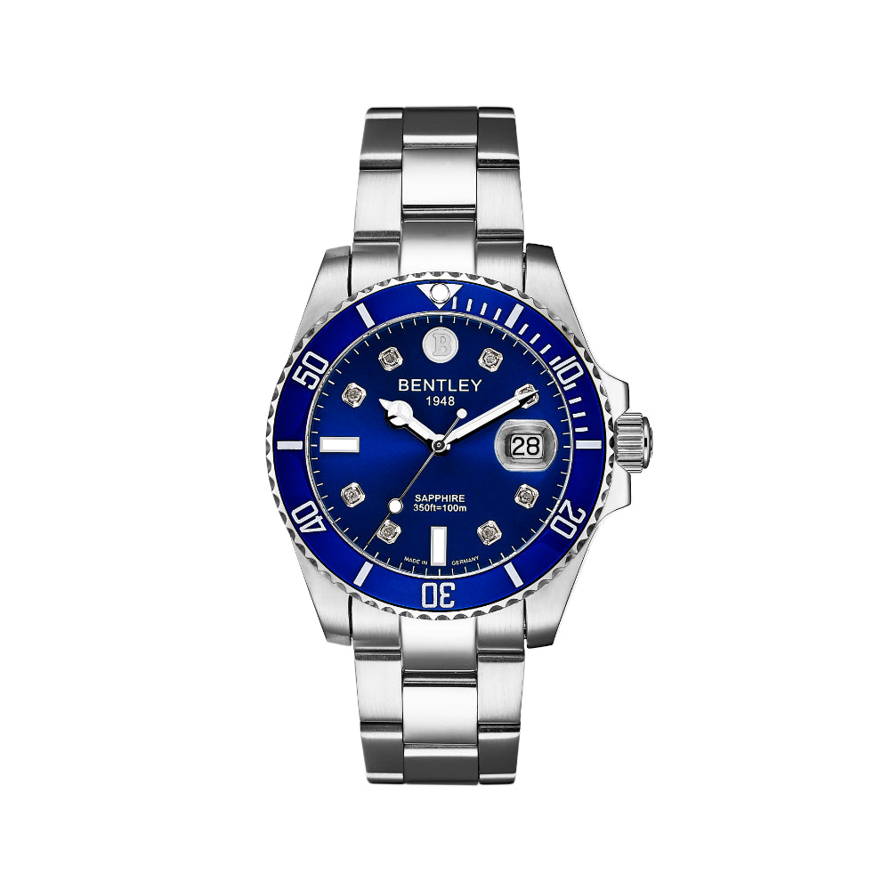 ساعة بنتلي كوارتز للرجال بلون مينا أزرق – BEN-0248