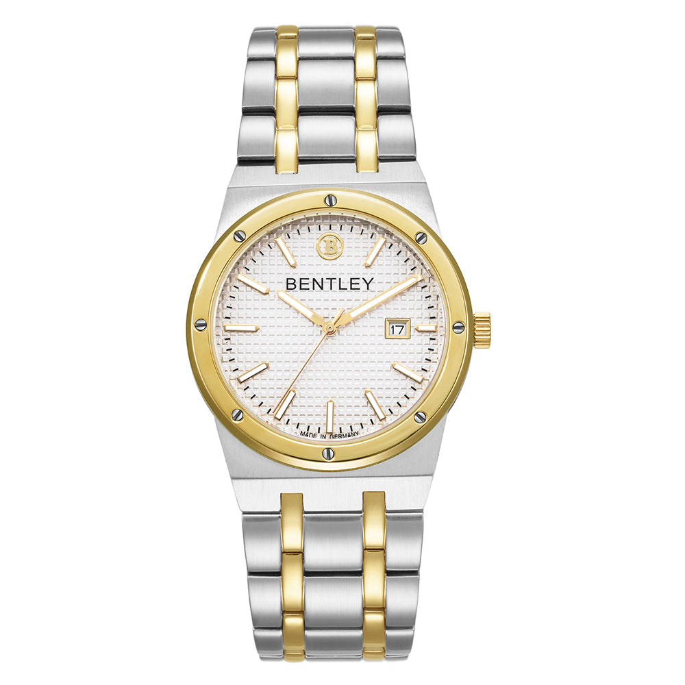 ساعة بنتلي النسائية بحركة كوارتز ولون مينا أبيض - BEN-0013