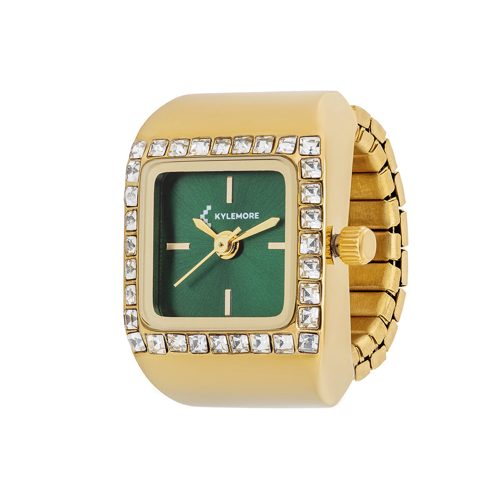 ساعة كيليمور النسائية من سبائك معدنية بعقارب تقليدية ومينا أخضر بتشطيب أشعة الشمس - KM-1100B