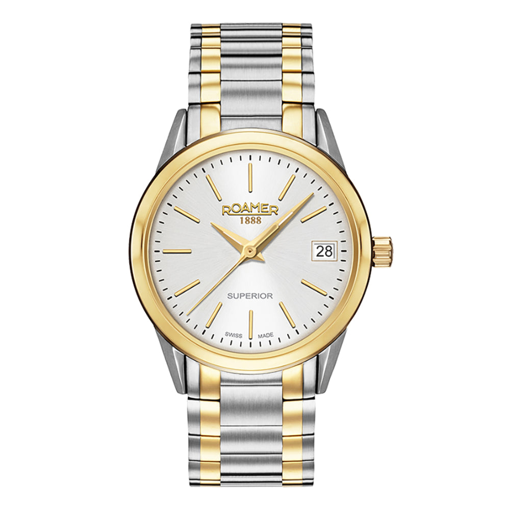 ساعة رومر النسائية بحركة كوارتز ولون مينا فضي - ROA-0016