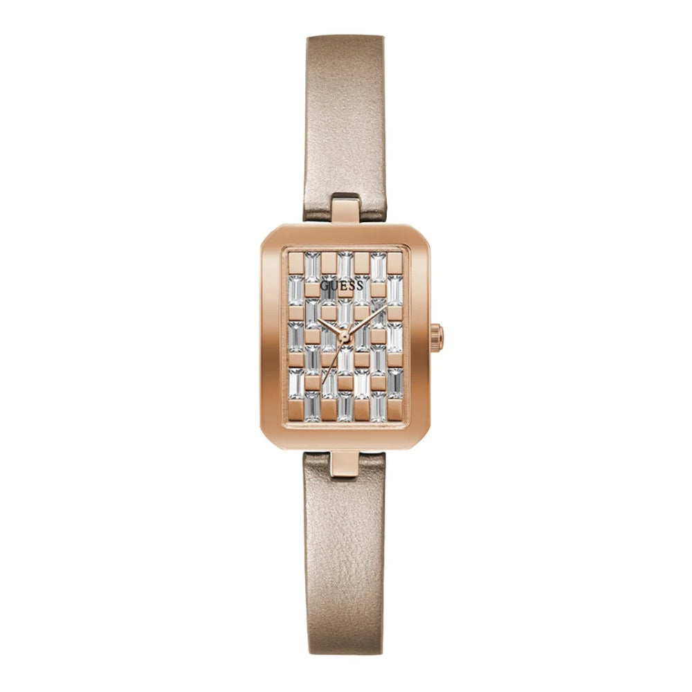 ساعة جيس النسائية بحركة كوارتز ولون مينا ذهبي وردي (روز جولد) - GW-0265