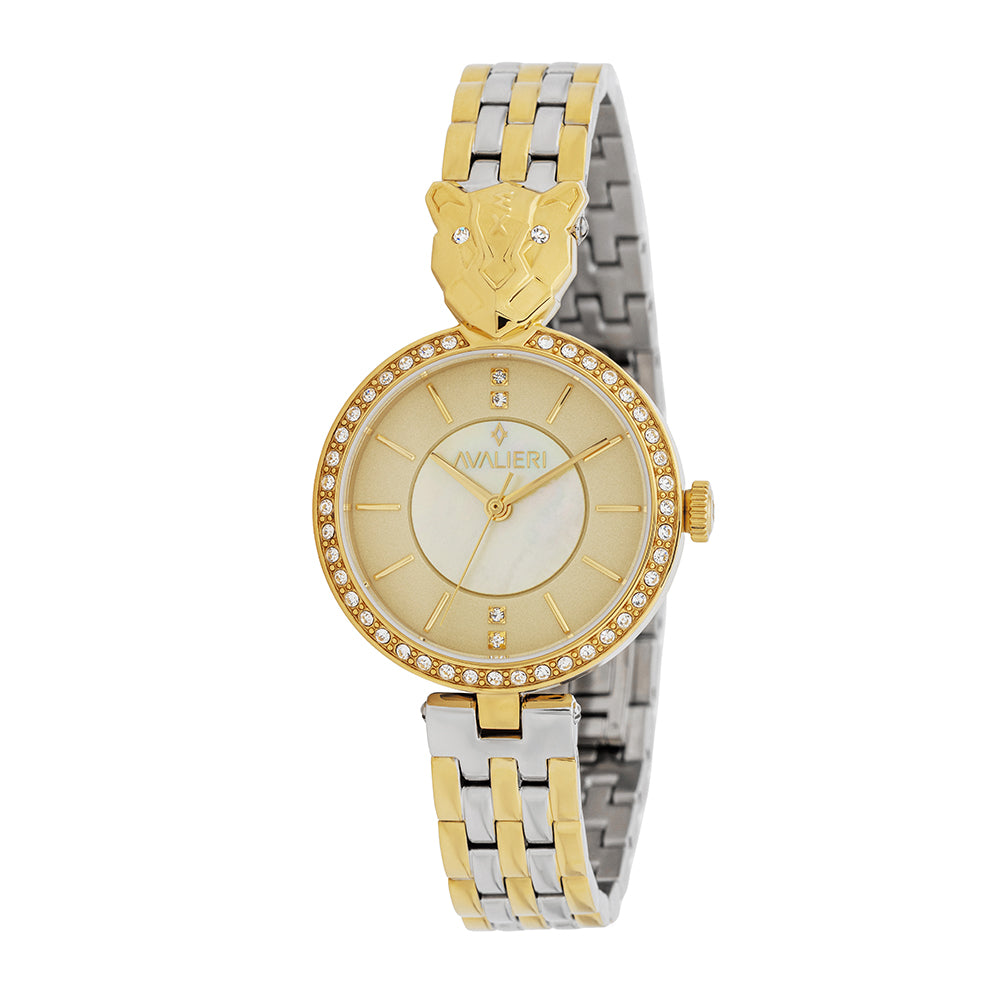 Avaleri Women's Quartz Watch with Gold-Tone Engraved Dial - AV-2675B