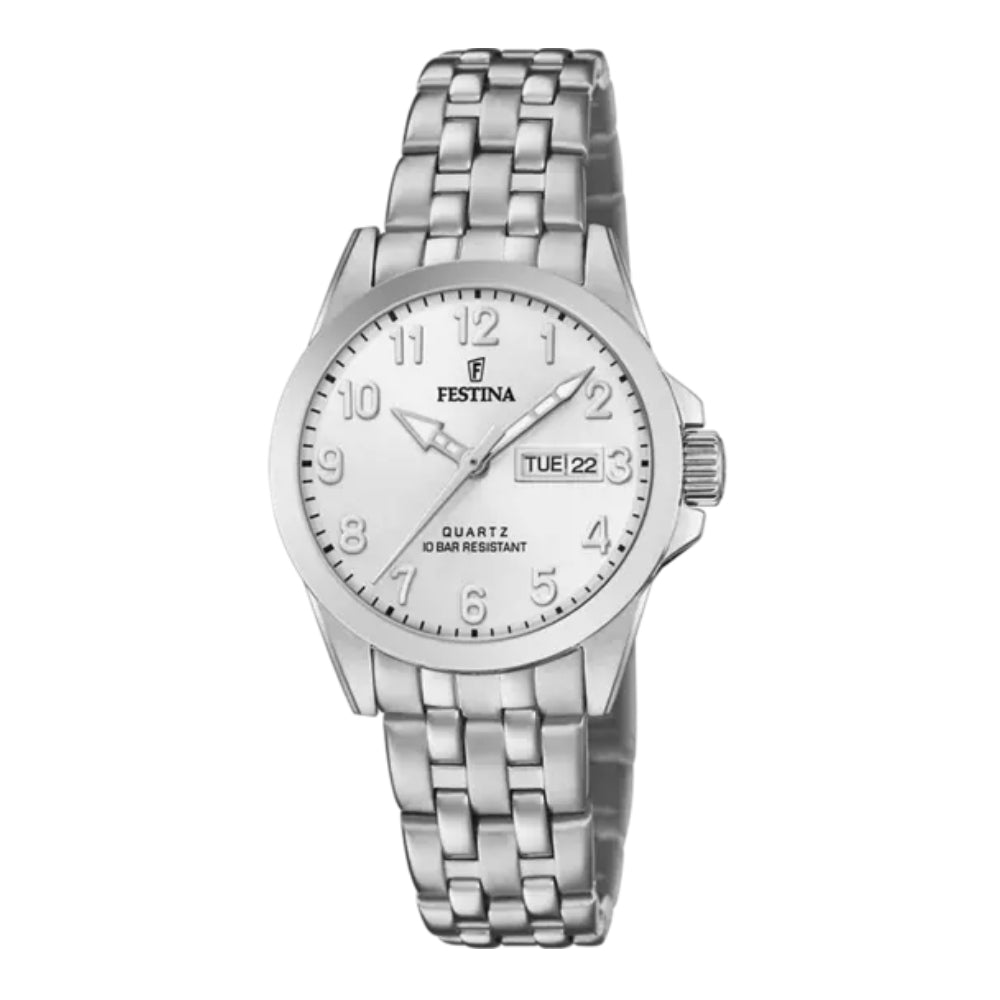 Women's watch, quartz movement, silver dial f20455/1