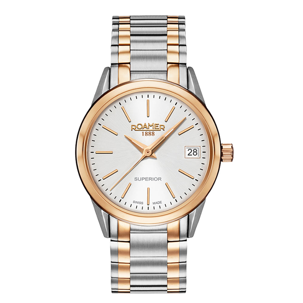 ساعة رومر النسائية بحركة كوارتز ولون مينا فضي - ROA-0017