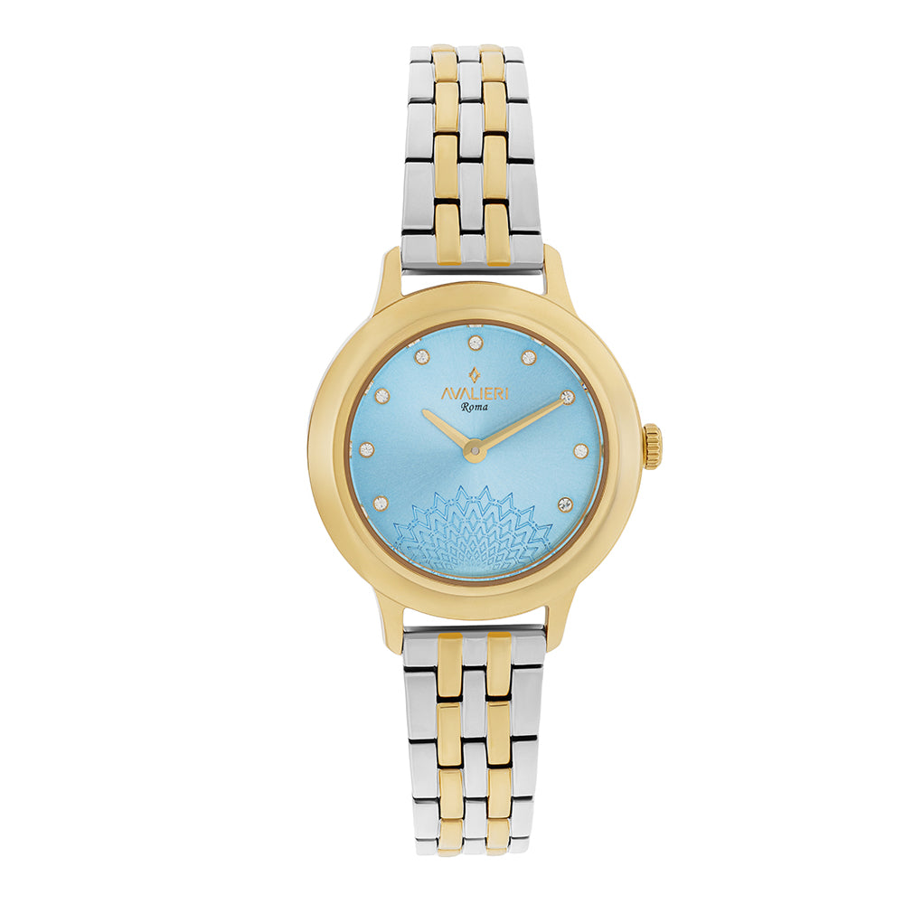 Avaleri Women's Quartz Watch with Shiny Blue Dial - AV-2644B+BR