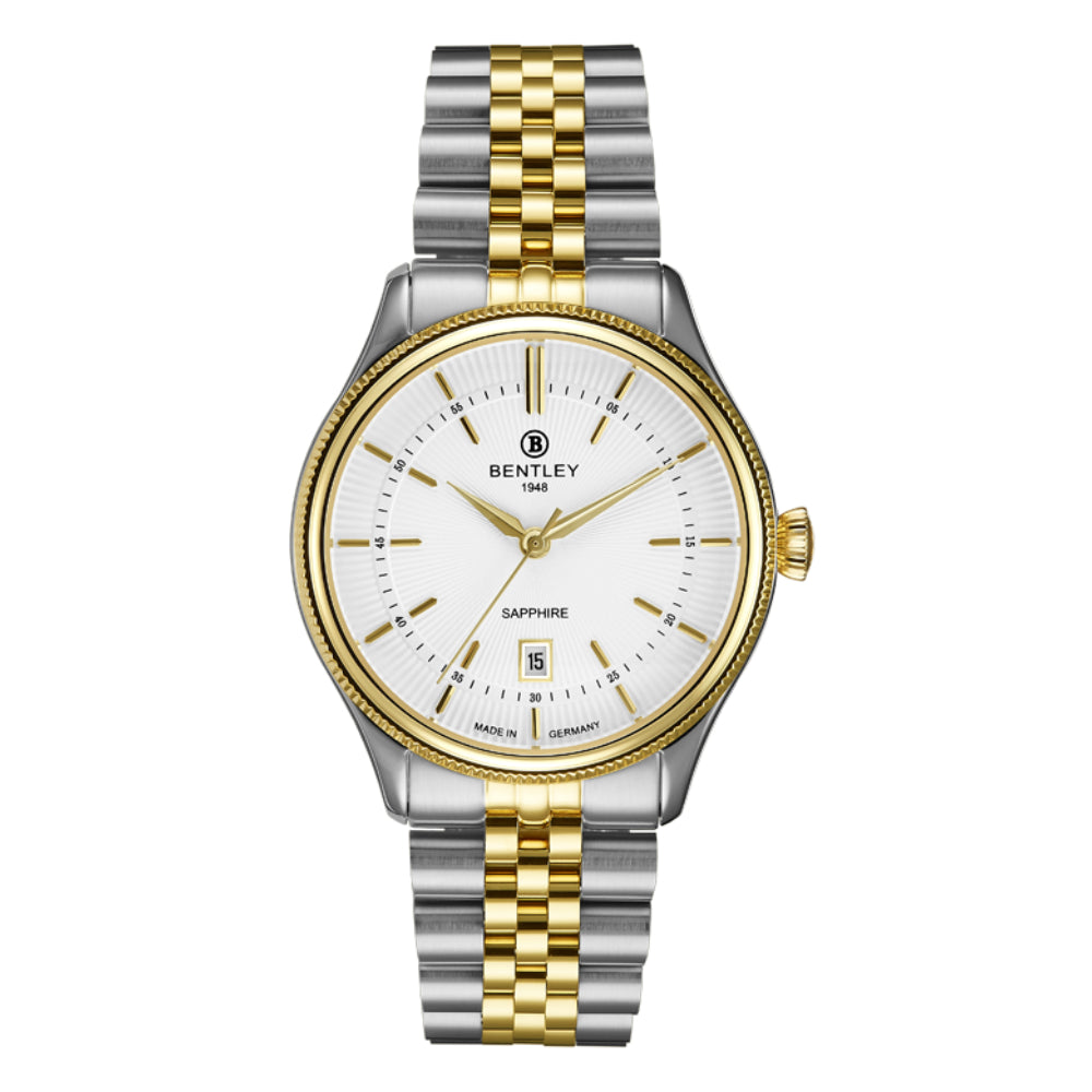 ساعة بنتلي الرجالية بحركة كوارتز ولون مينا أبيض - BEN-0030