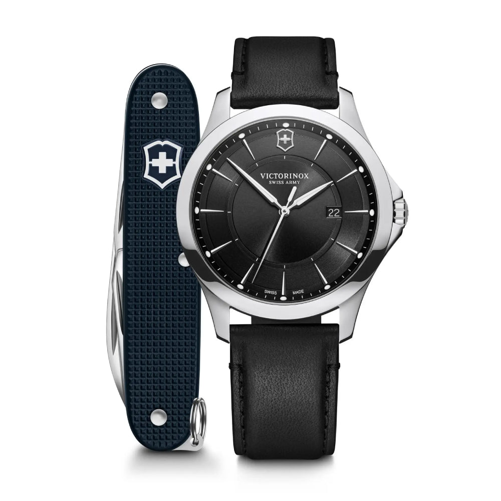 Victorinox Men's Black Dial Quartz Movement Set with Swiss Multi Tool - VTX-0125+SET