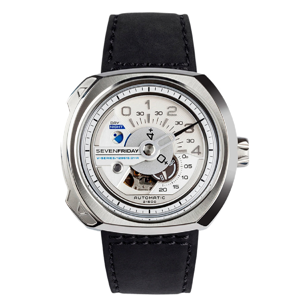 ساعة سيفين فرايداي الرجالية بحركة أوتوماتيكية ولون مينا أبيض - SF-0039