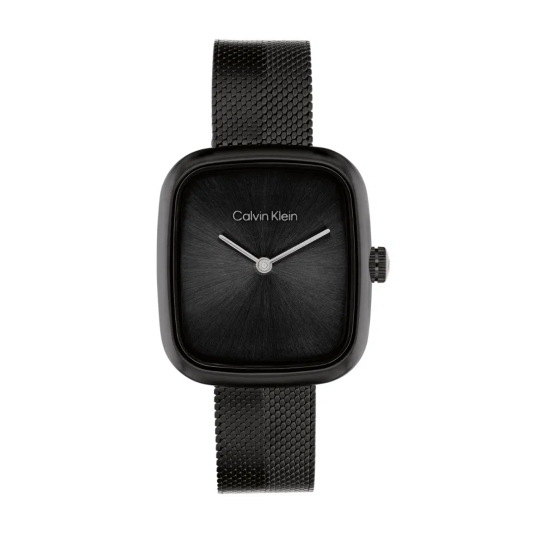 كالفن كلاين النسائية بحركة كوارتز أسود ميناء CK-0132