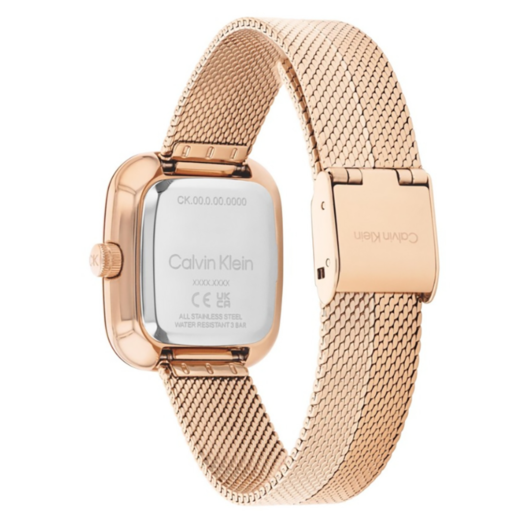 كالفن كلاين النسائية بحركة كوارتز ذهبي وردي ميناء CK-0133