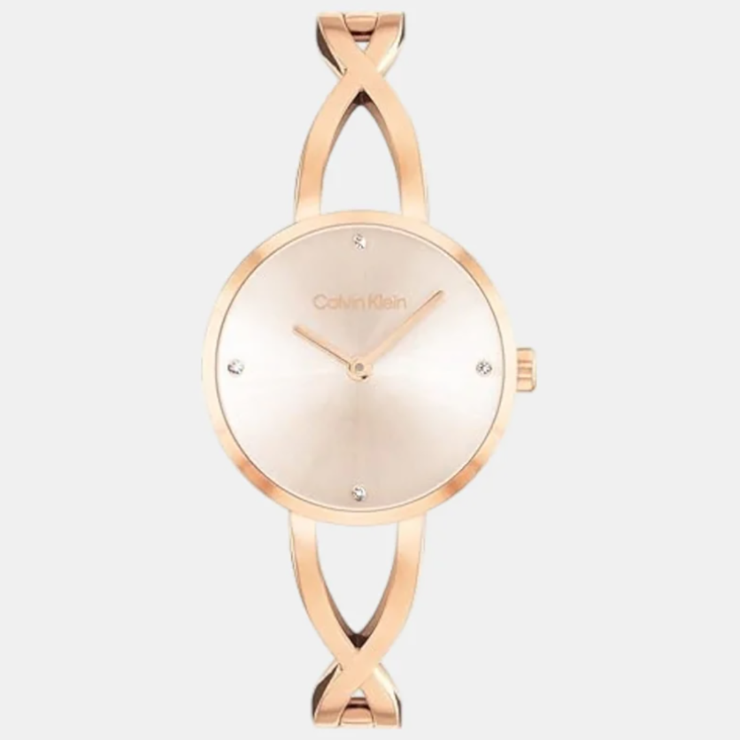 كالفن كلاين النسائية بحركة كوارتز وردي فاتح ميناء CK-0124