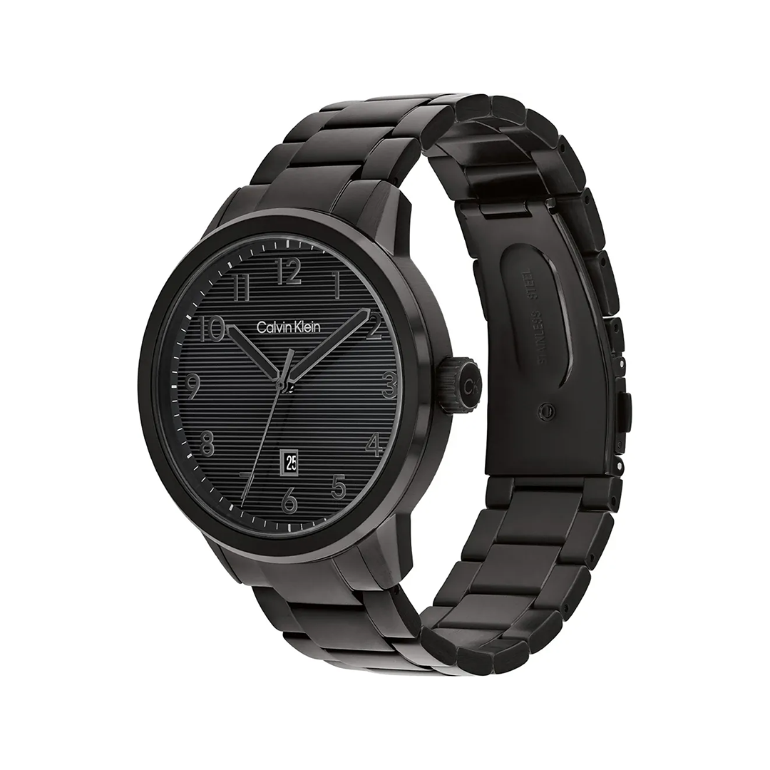 كالفن كلاين الرجالية بحركة كوارتز أسود ميناء CK-0140