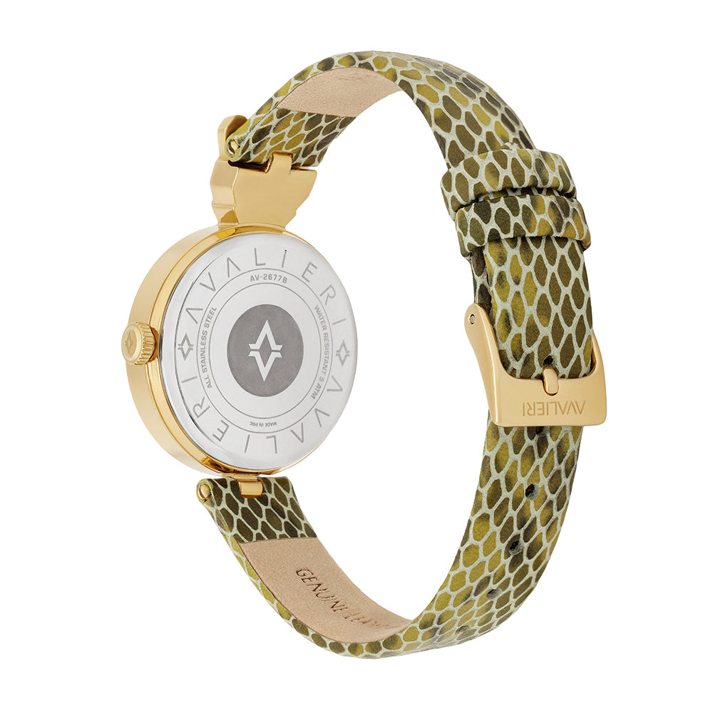 Avaleri Women's Quartz Watch with Green Engraved Dial - AV-2677B