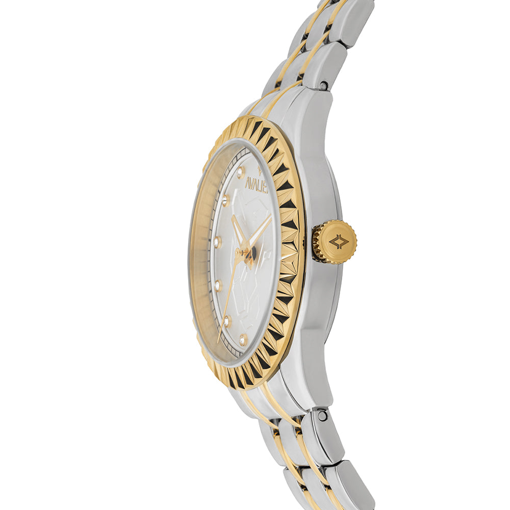 Avaleri Women's Quartz Watch with Silver Engraved Dial - AV-2672B