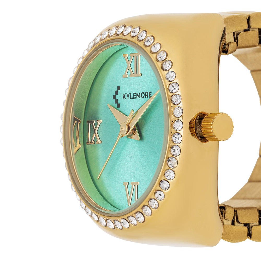 ساعة كيليمور النسائية من سبائك معدنية بمينا أخضر بتشطيب أشعة الشمس - KM-1090B