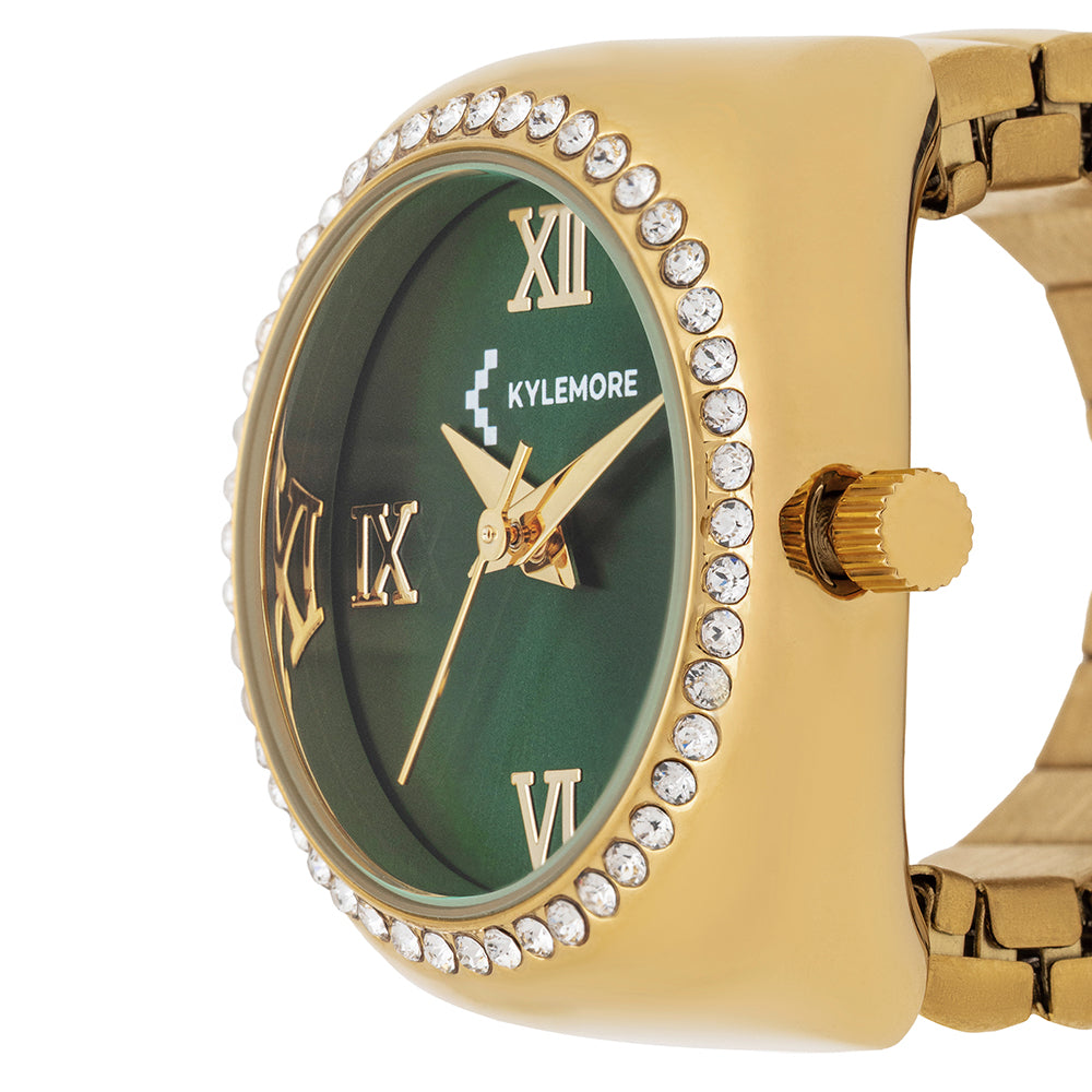 ساعة كيليمور النسائية من سبائك معدنية بمينا أخضر بتشطيب أشعة الشمس - KM-1091B