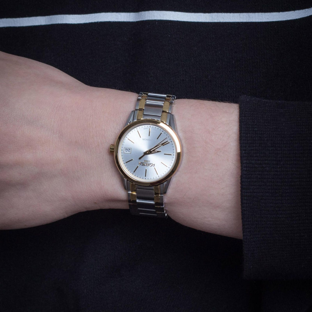 ساعة رومر النسائية بحركة كوارتز ولون مينا فضي - ROA-0016