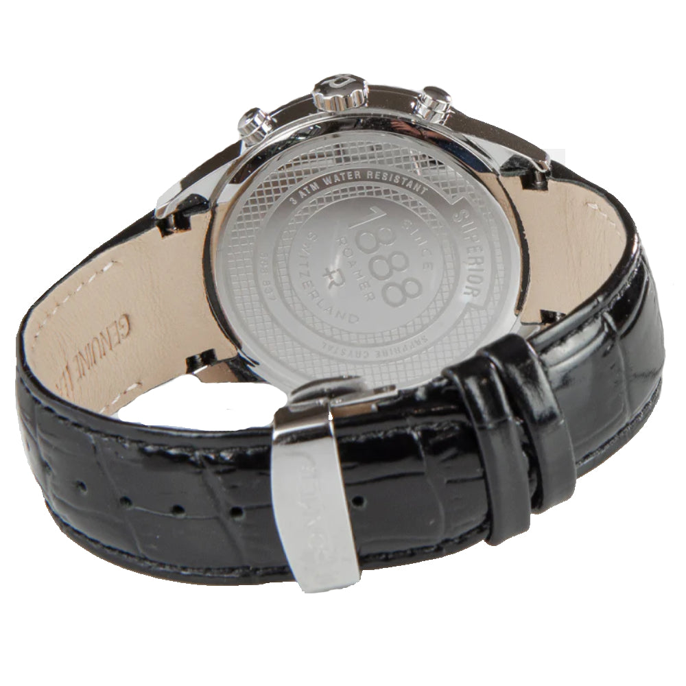 ساعة رومر الرجالية بحركة كوارتز ولون مينا فضي - ROA-0010