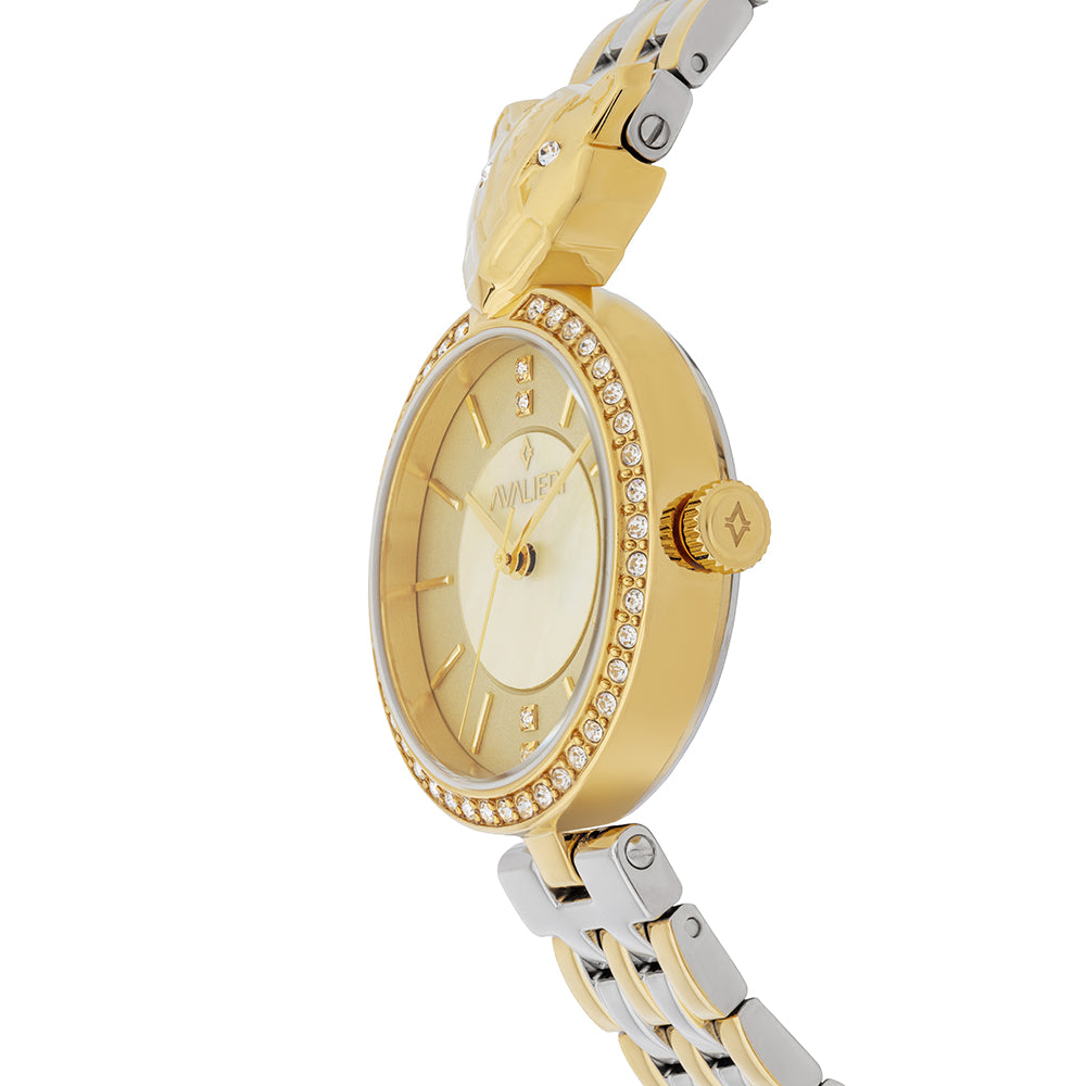 Avaleri Women's Quartz Watch with Gold-Tone Engraved Dial - AV-2675B