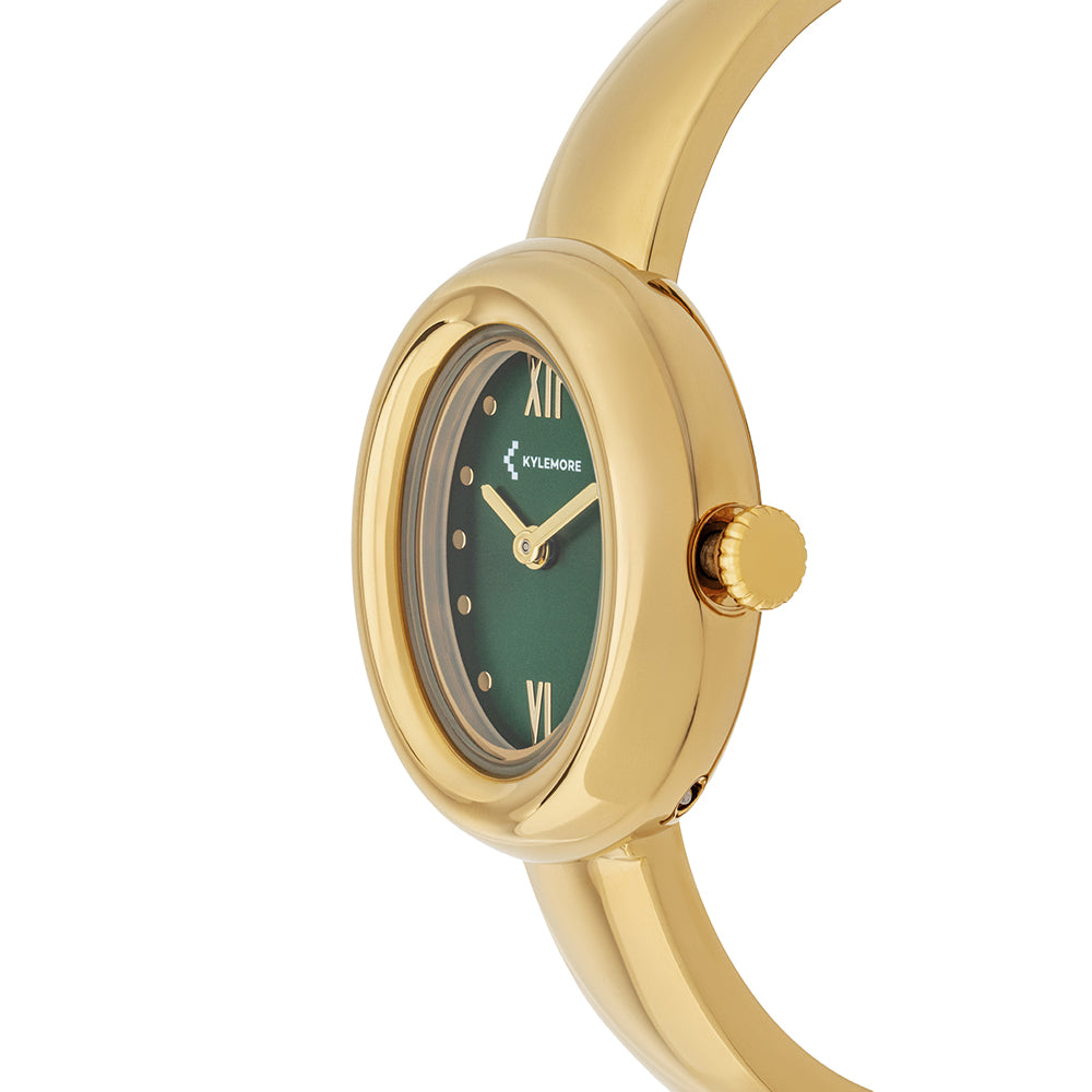 Kyliemore Women's Alloy Watch with Traditional Hands and Green Sunray Dial - KM-1095B