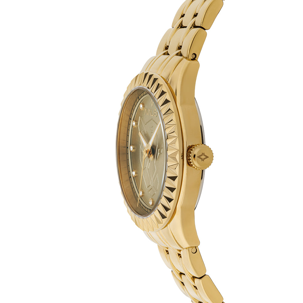 Avaleri Women's Quartz Watch with Gold Dial - AV-2673B