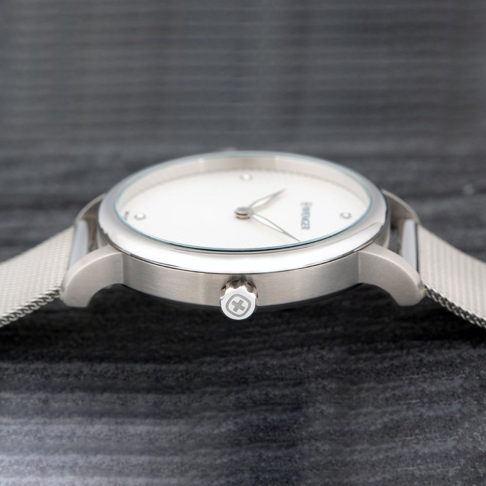 ساعة فينجر النسائية بحركة كوارتز ولون مينا فضي - WNG-0022