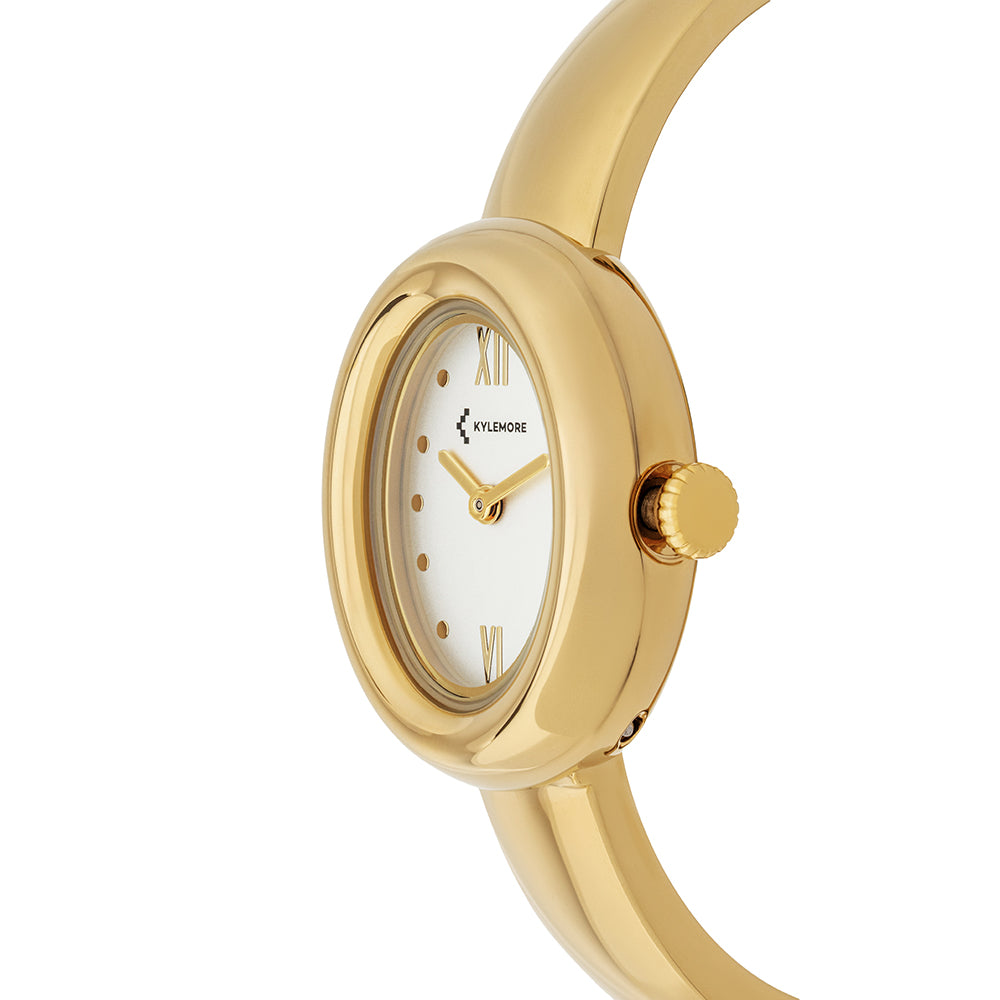 Kyliemore Women's Alloy Watch with Silver Sandblasting Finish and White Dial - KM-1094B