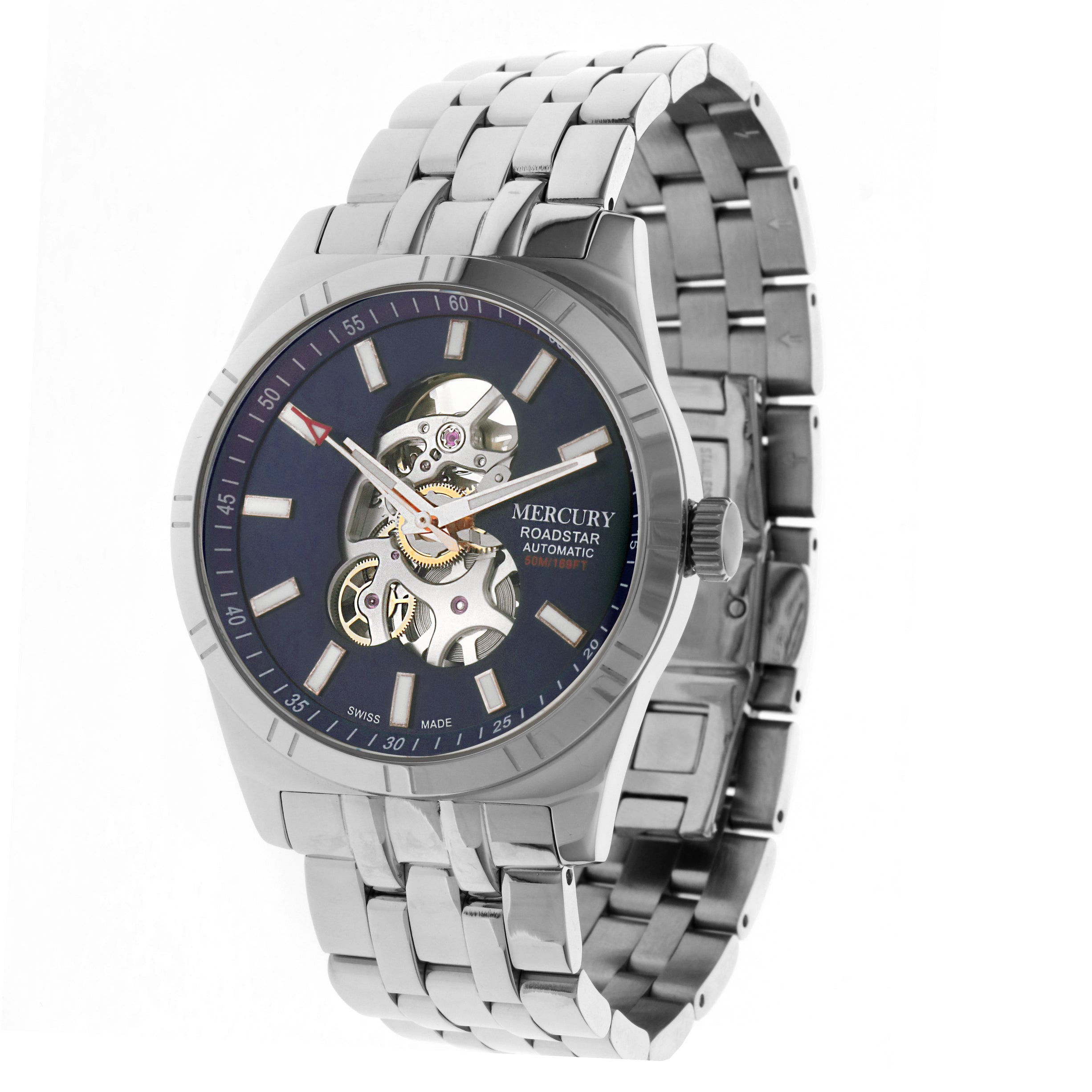 Mercury Men's Swiss Automatic Watch with Blue Dial - MER-0012