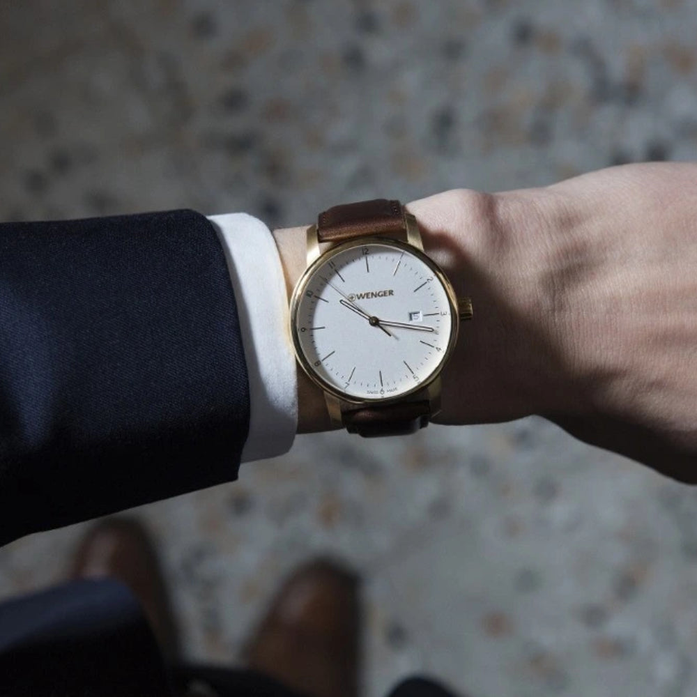 Wenger Men's Quartz Watch, White Dial - WNG-0014