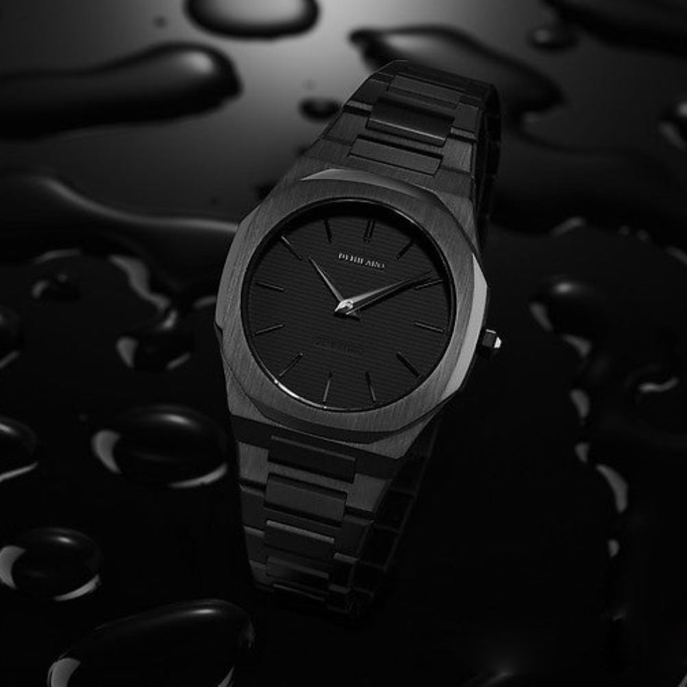 ساعة دي وان ميلانو الرجالية بحركة كوارتز ولون مينا أسود - ML-0213