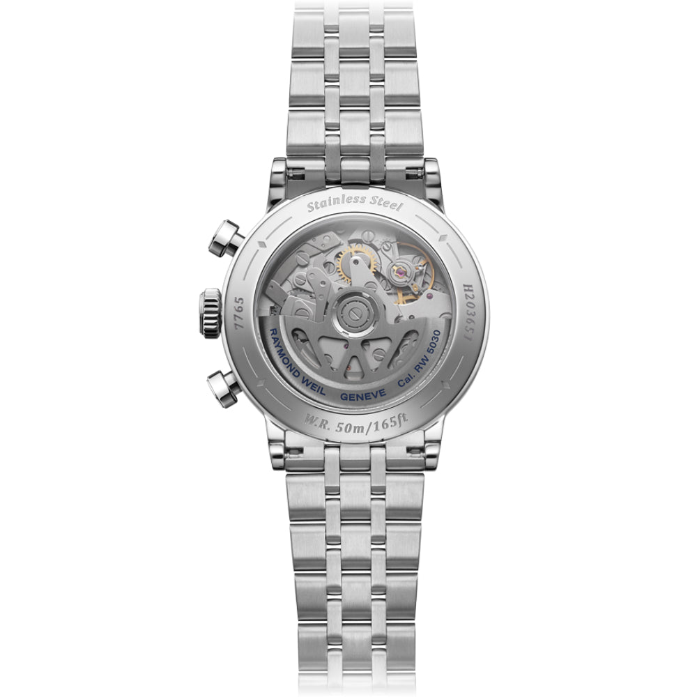 ريموند ويل ميليسيم ساعة أوتوماتيك كرونوغراف للرجال بقرص أسود RW-0365