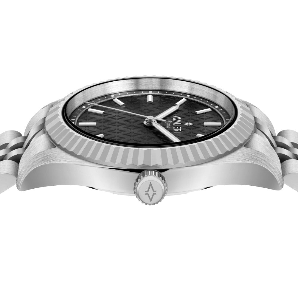 ساعة أفاليري الرجالية بحركة كوارتز ولون مينا أسود - AV-2602B