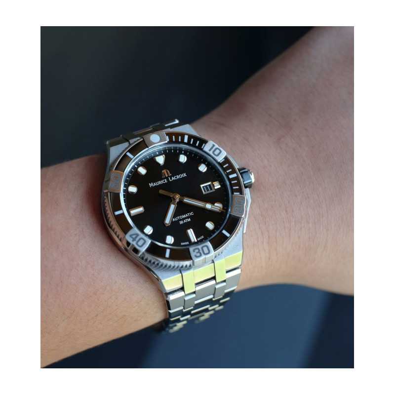 Maurice Lacroix Icon Venture Black Dial Silver Band Men's Watch MLC-0039