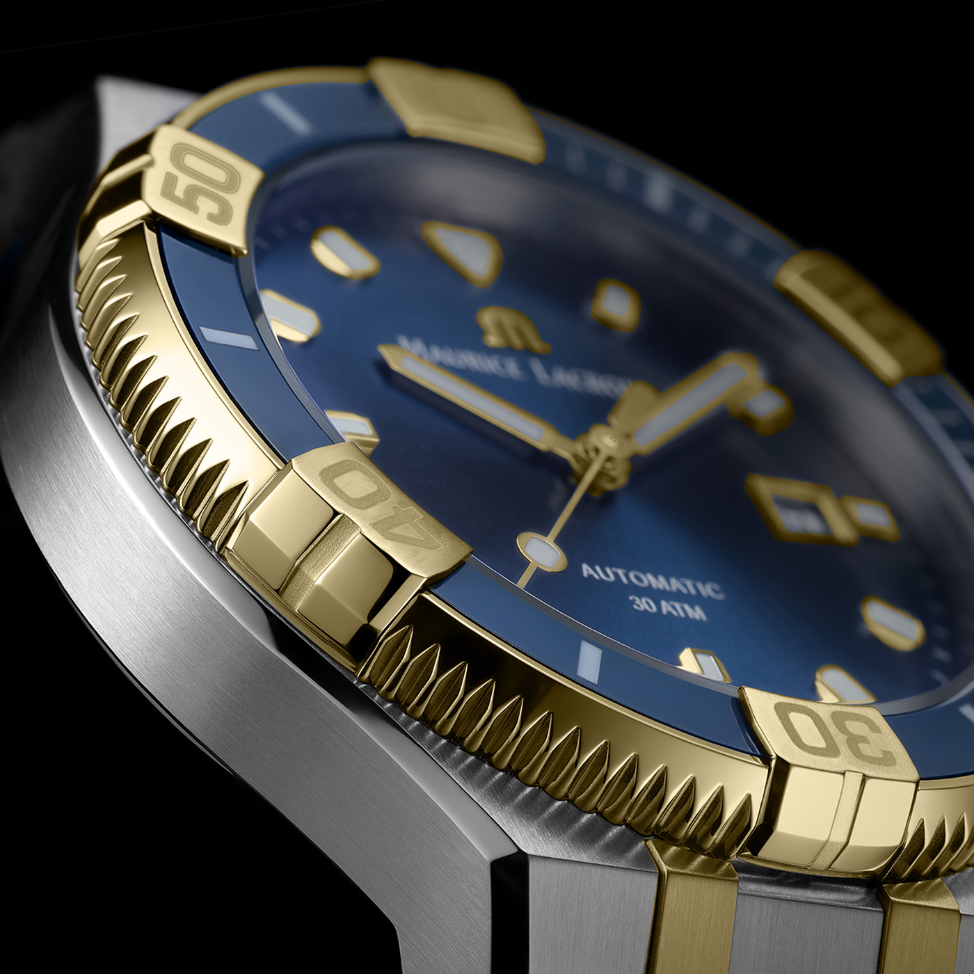 ساعة موريس لاكروا آيكون فينتشر الرجالية بمينا أزرق MLC-0040